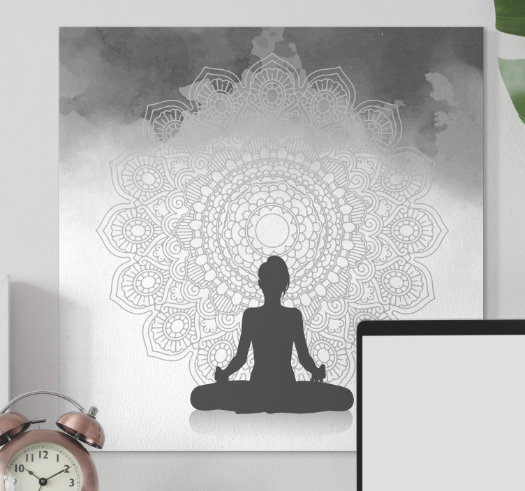 Siluetă meditație mandala pânză artă - TenStickers