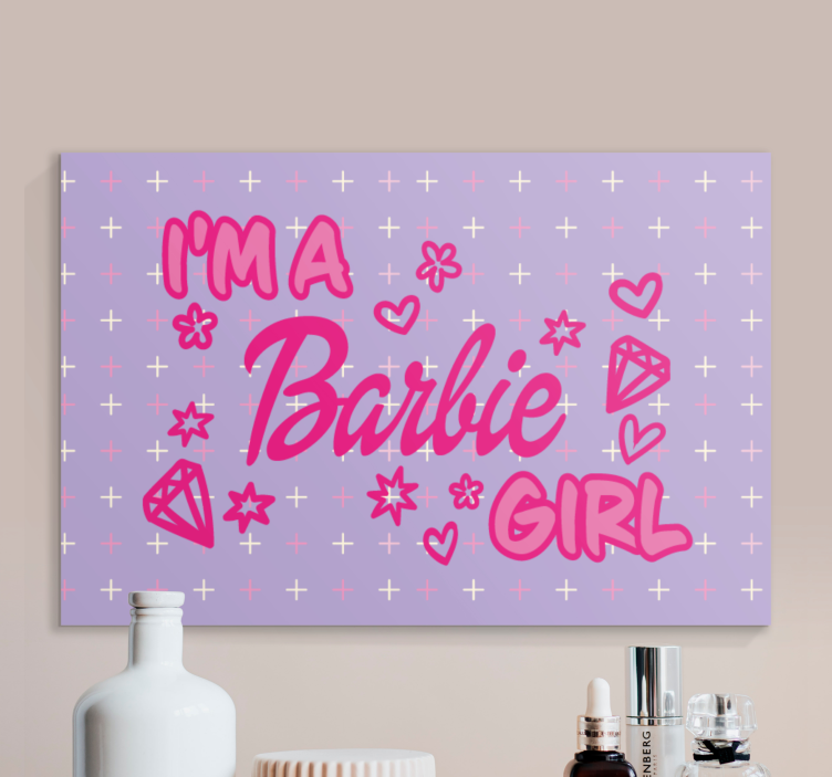 Sunt o pânză de citate pentru fată barbie - TenStickers
