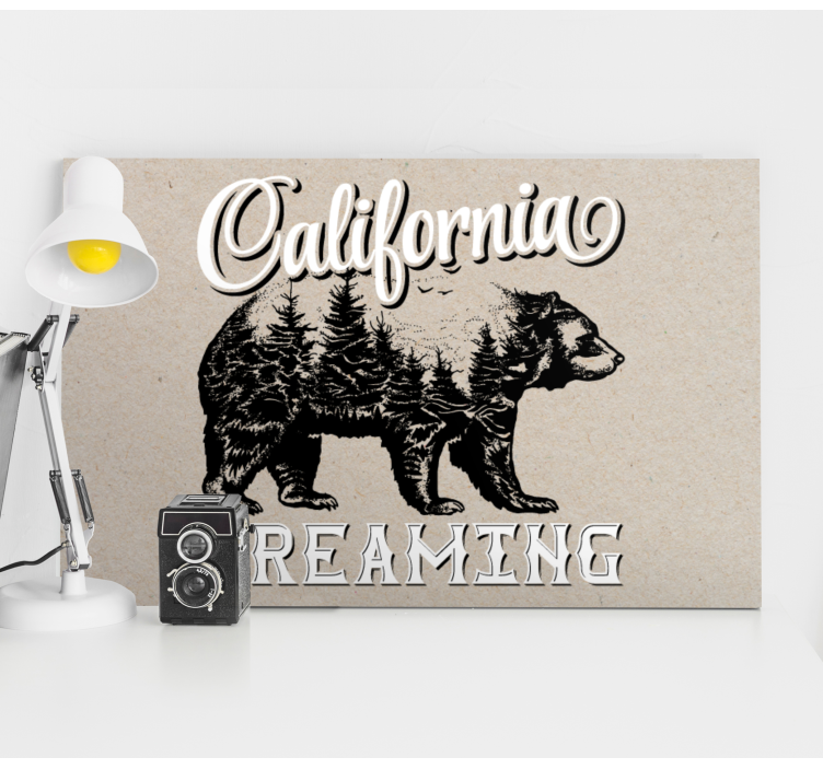 Tablou 3d aventură cu ursul din california - TenStickers