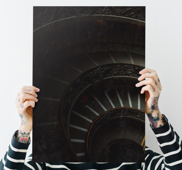 Tablou abstract adâncimea scării în spirală - TenStickers