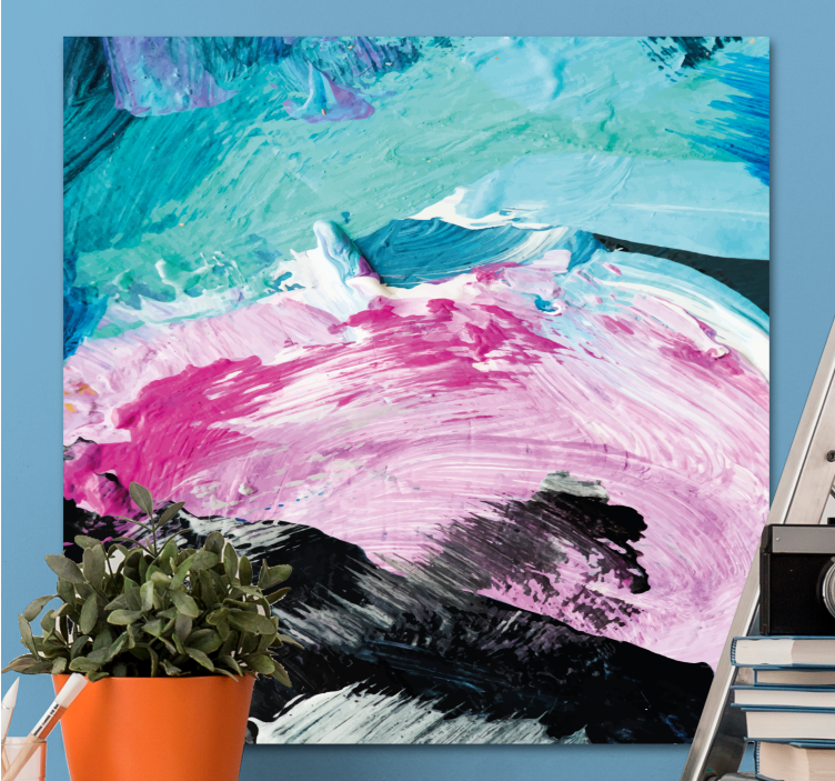 Tablou abstract cu vârtejuri de culori dinamice - TenStickers