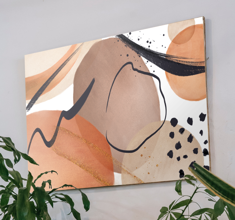 Tablou abstract forme fluide maro - TenStickers