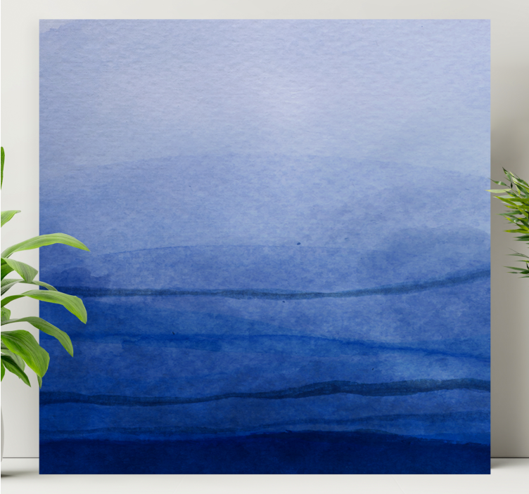 Tablou abstract nuanțe de albastru stratificate - TenStickers