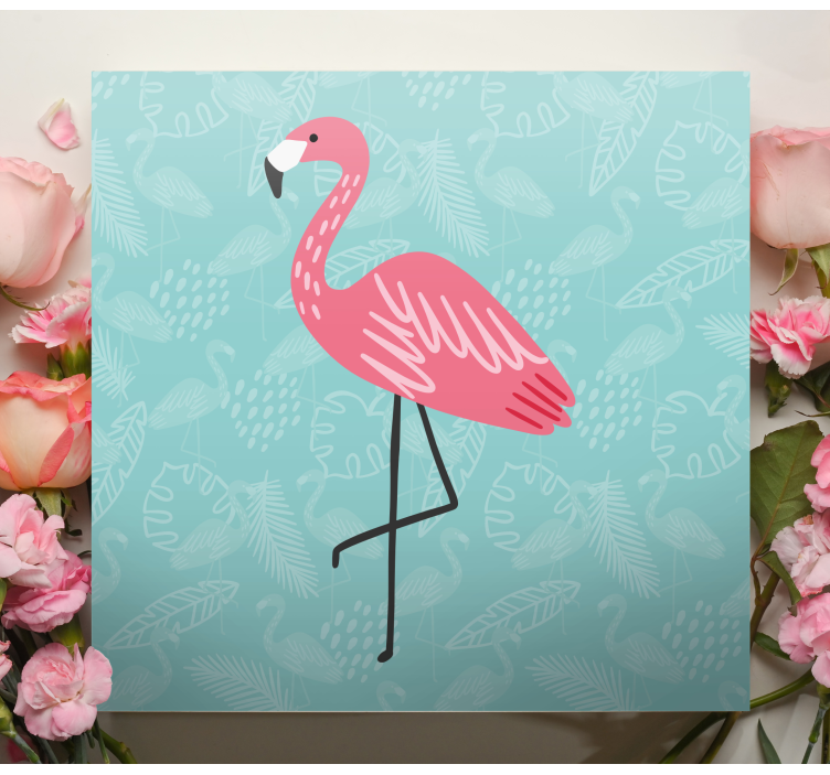 Tablou animale flamingo în picioare cu grație - TenStickers