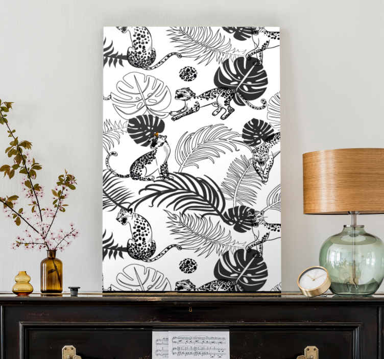 Tablou câini pisici jucăușe din junglă - TenStickers