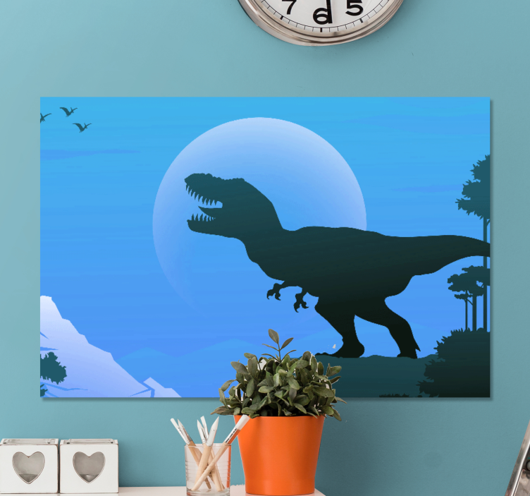 Tablou dinozauri silueta t-rex - TenStickers