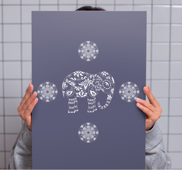 Tablou elefanți cu motiv decorativ de elefanți - TenStickers