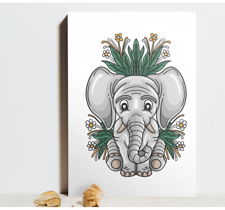 Tablou elefanți design jucăuș de elefant - TenStickers