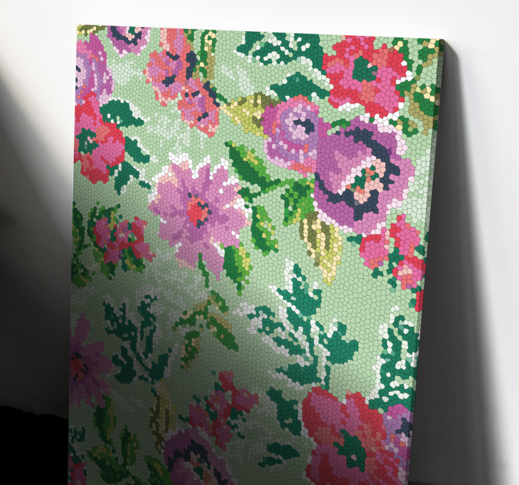 Tablou flori model floral mozaic - TenStickers