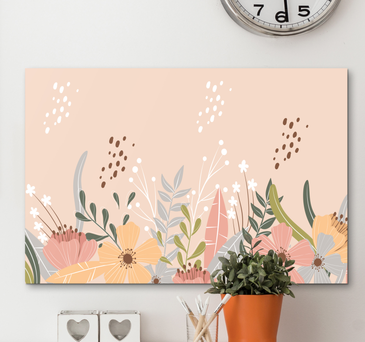 Tablou flori şi plante design floral pastel - TenStickers