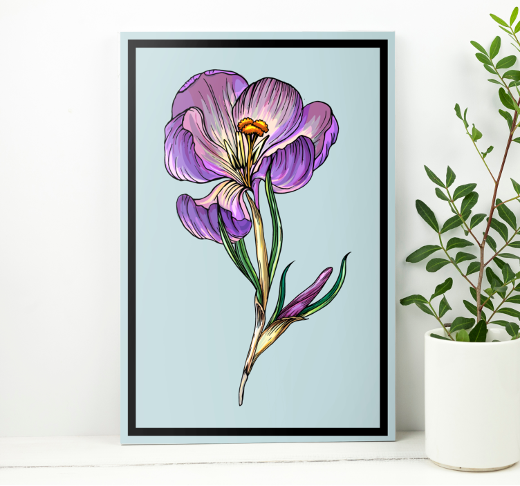Tablou flori şi plante eleganţă florală purpurie - TenStickers