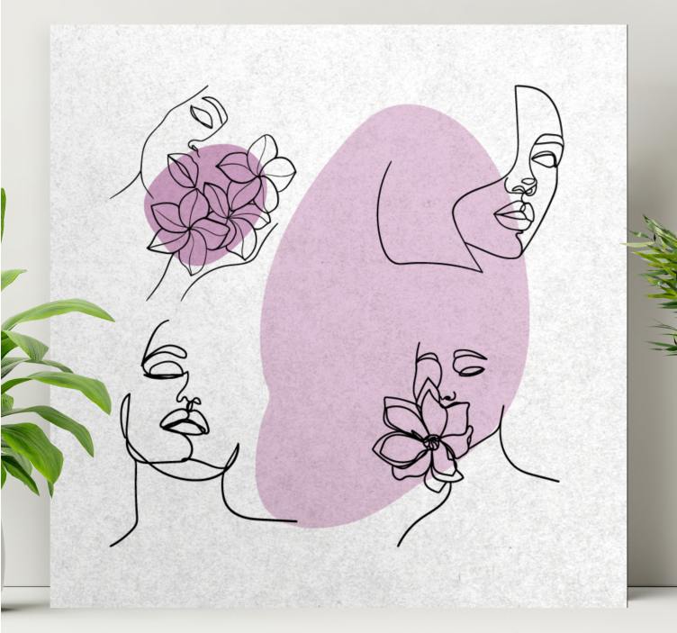 Tablou flori şi plante fețe florale abstracte - TenStickers