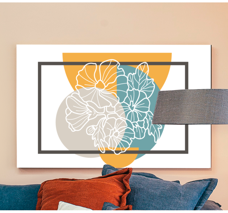 Tablou flori şi plante ilustrație contur botanic - TenStickers