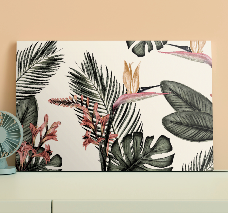 Tablou flori şi plante peisaj floral tropical - TenStickers