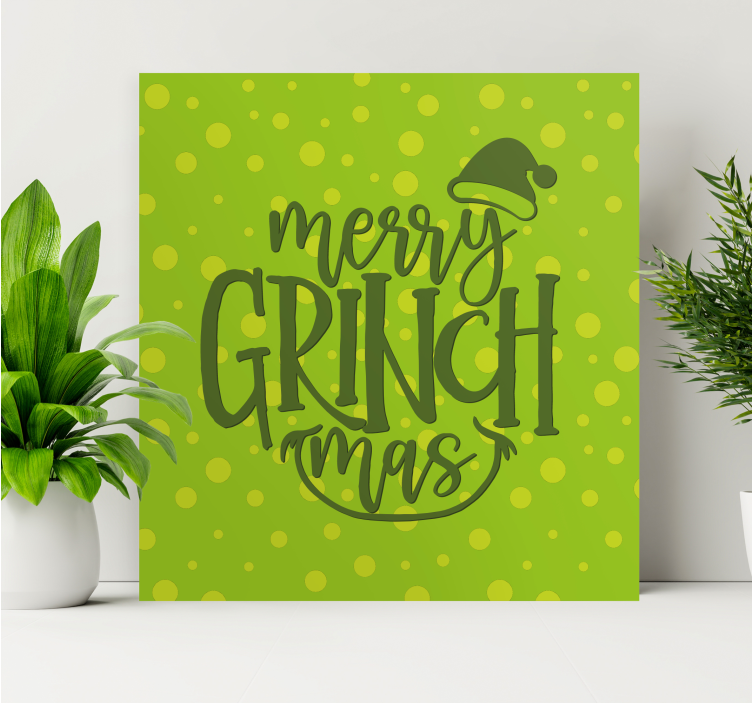 Tablou fraze urări de crăciun grinch - TenStickers