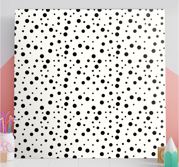Tablou geometric cu model de puncte monocromatice - TenStickers