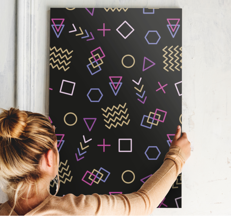Tablou geometric cu motive de forme geometrice - TenStickers