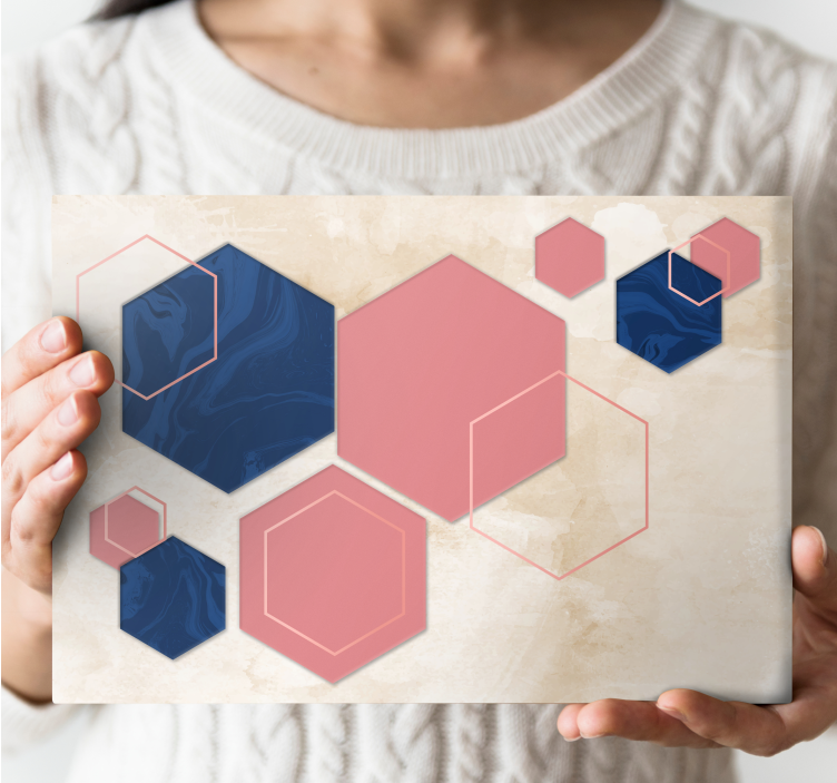 Tablou geometric forme hexagonale abstracte - TenStickers