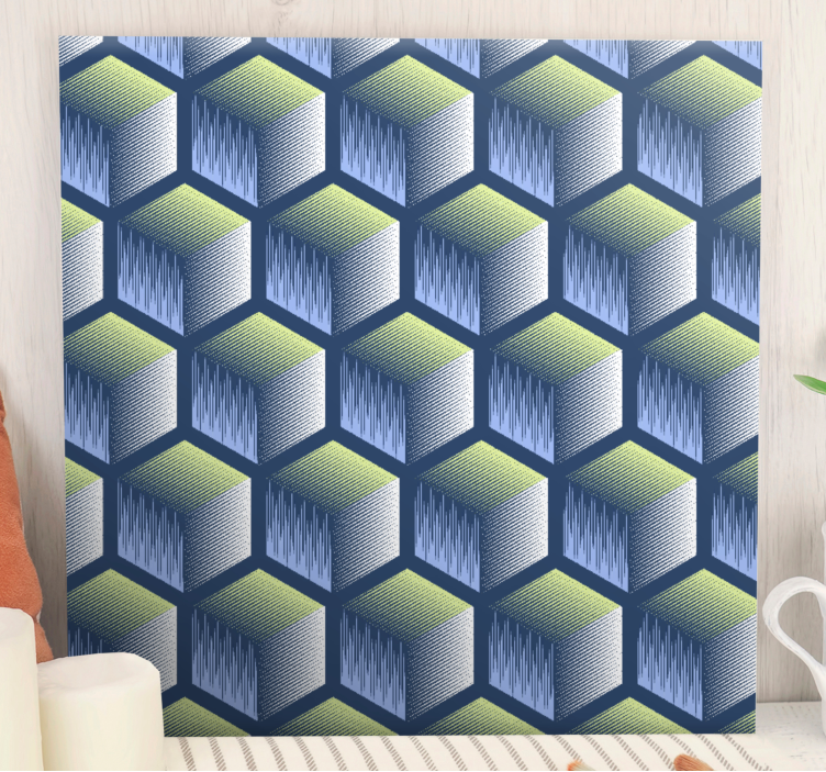 Tablou geometric model cub hexagonal - TenStickers