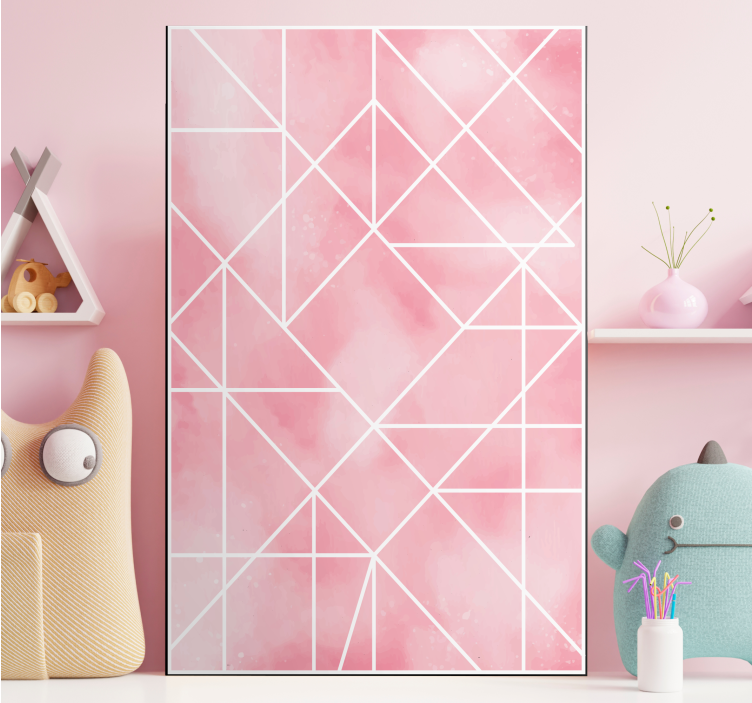 Tablou geometric model roz geometric - TenStickers