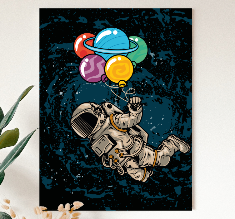 Tablou jocuri video astronaut cu balonase - TenStickers