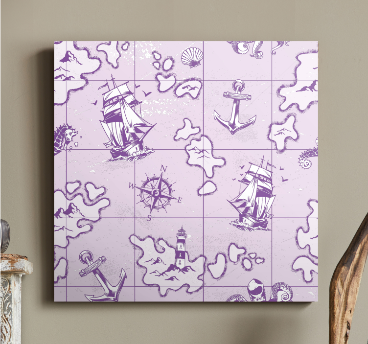 Tablou marinar busolă nautică vintage - TenStickers