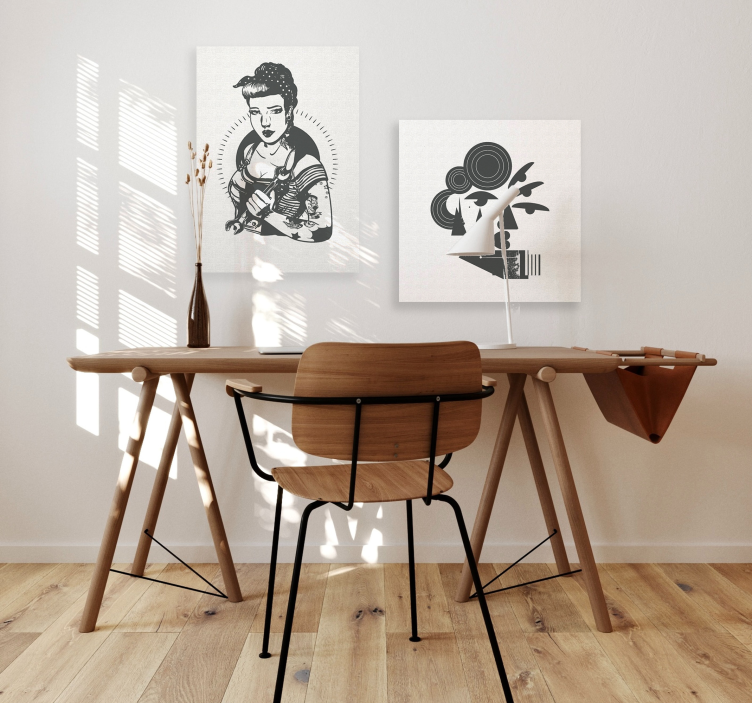 Tablou modern portret de personaj abstract - TenStickers