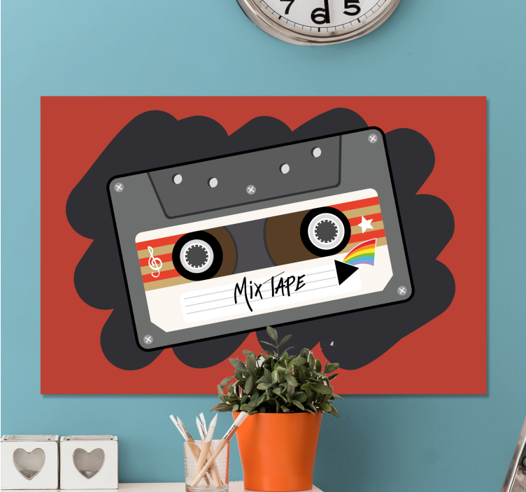Tablou muzică design retro mixtape - TenStickers
