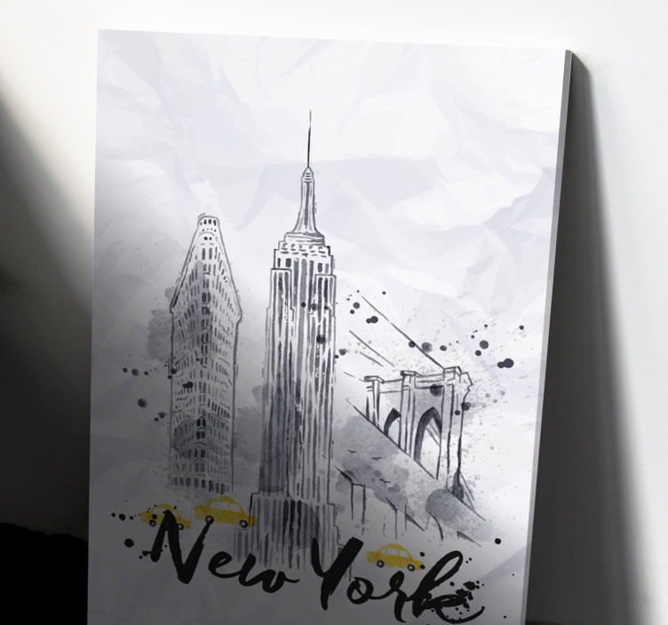 Tablou orașe ilustrare a orizontului new york - TenStickers