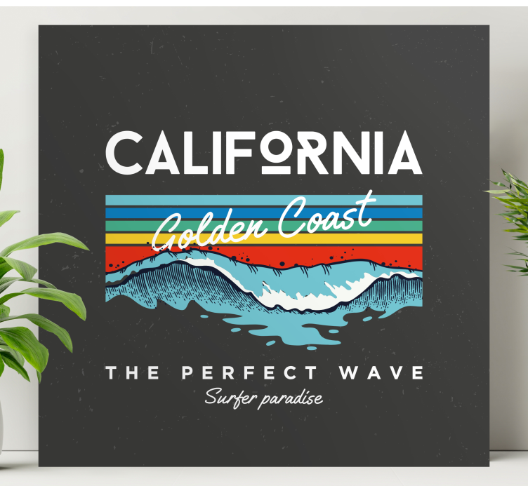Tablou orașe valuri de surferi din california - TenStickers