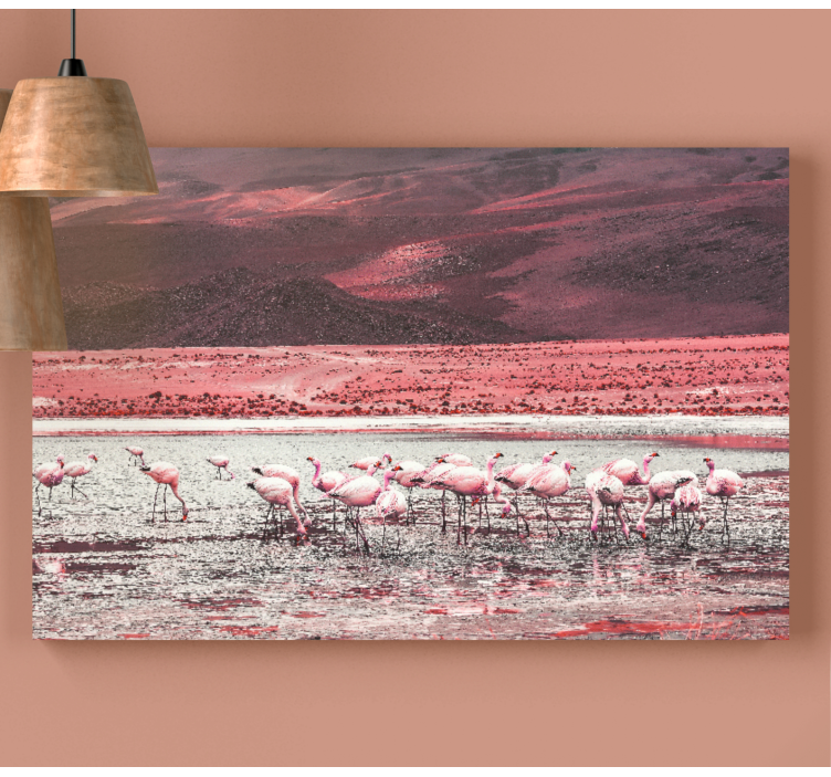 Tablou păsări flamingo lângă apă - TenStickers