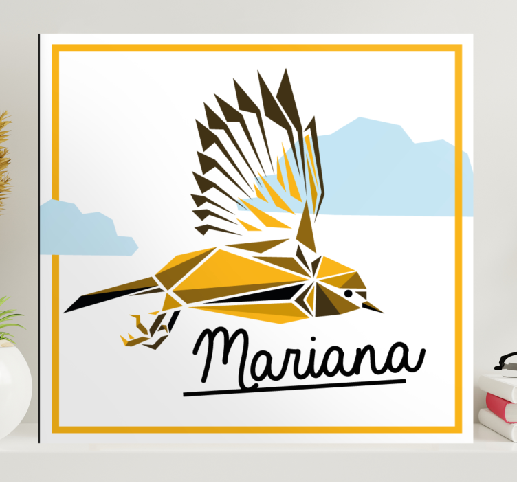 Tablou păsări pasăre galbenă zburătoare - TenStickers