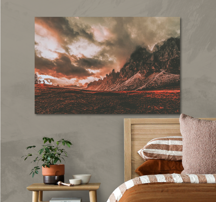 Tablou peisaje apus dramatic de munte - TenStickers