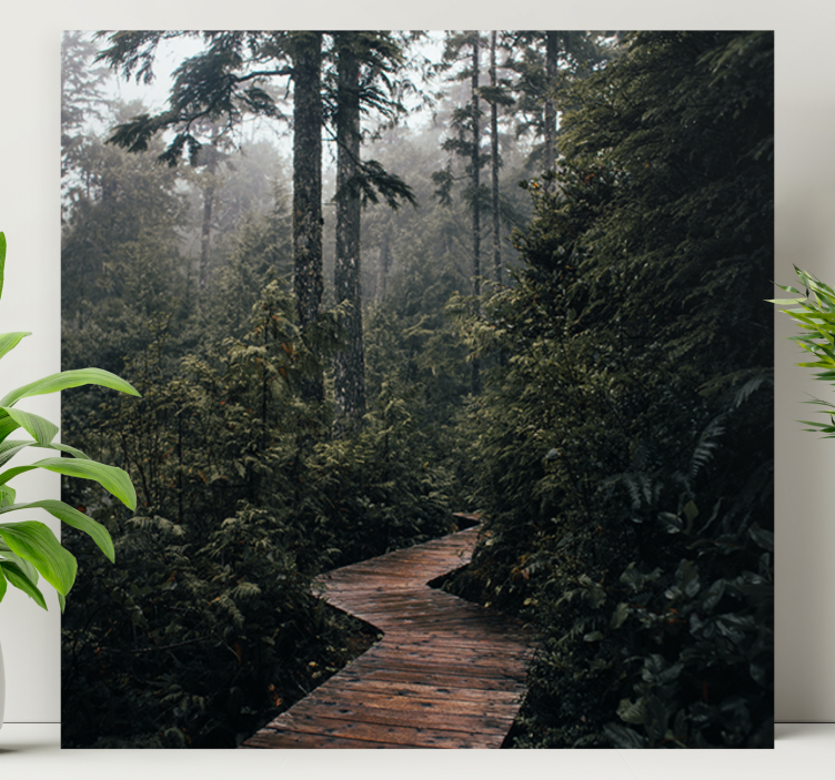 Tablou peisaje potecă liniștită prin pădure - TenStickers