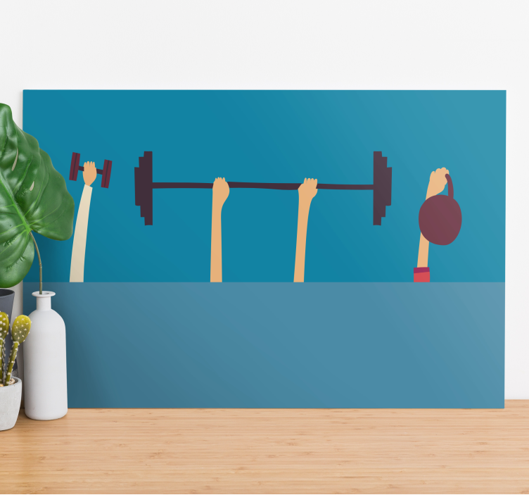 Tablou sport echipament de fitness mâini - TenStickers