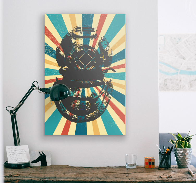 Tablou sport Scuba diver de epocă - TenStickers