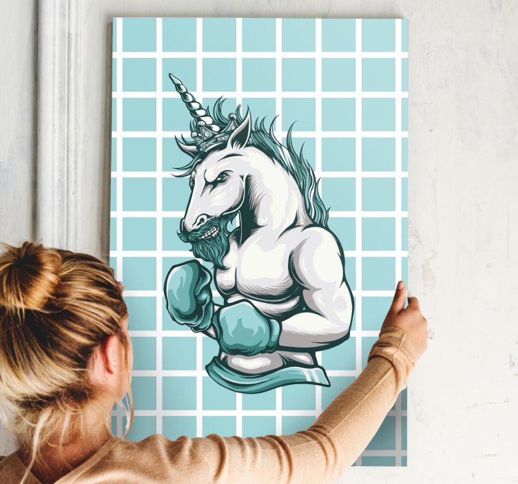 Tablou supereroi campion unicorn muscular - TenStickers