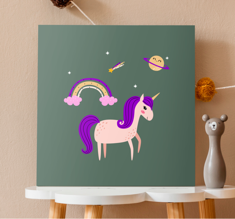 Tablou unicorni aventură de vis cu unicorni - TenStickers