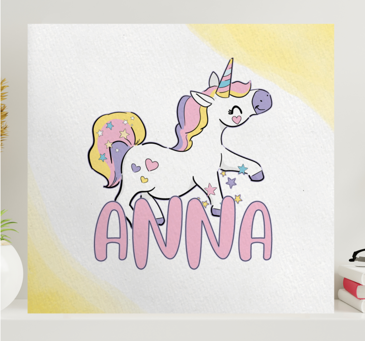 Tablou unicorni personaj unicorn fericit - TenStickers