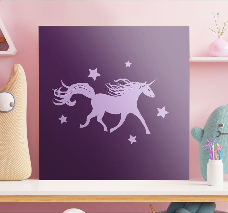 Tablou unicorni silueta de unicorn majestuos - TenStickers