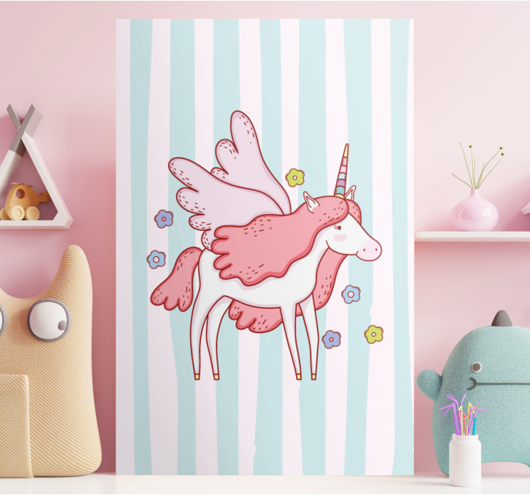Tablou unicorni unicorn cu aripi magică - TenStickers
