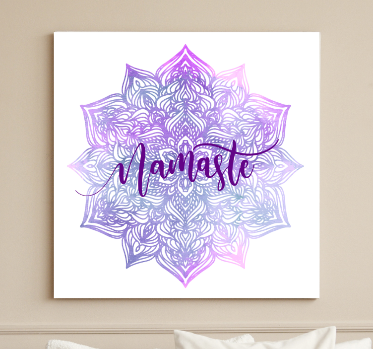 Violet mandala namaste mandala pânză artă de perete - TenStickers