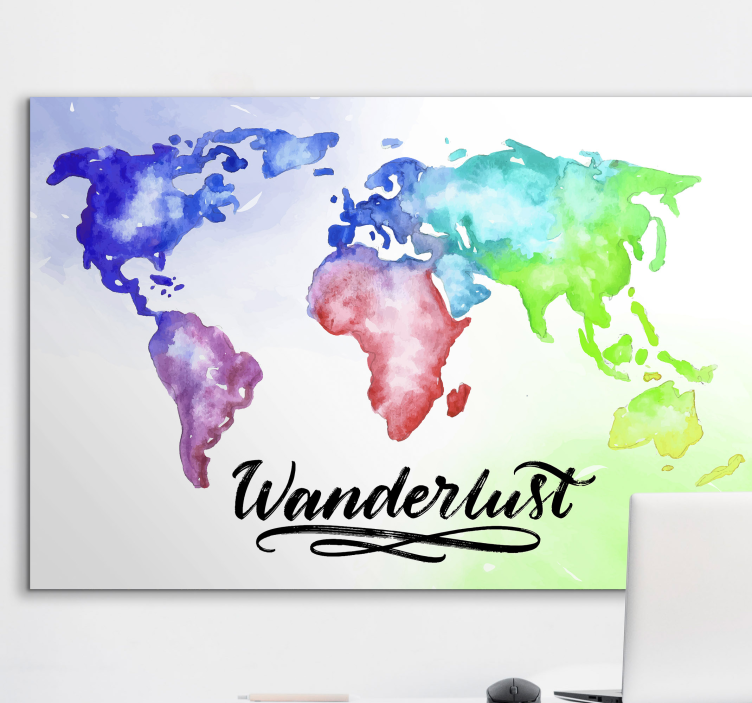 Arta de perete wanderlust canvas pentru dormitorul matrimonial - TenStickers