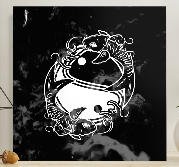 Yin yang echilibru pește zen pânză - TenStickers