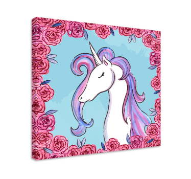Arta de perete panza unicorn ton lila - TenStickers