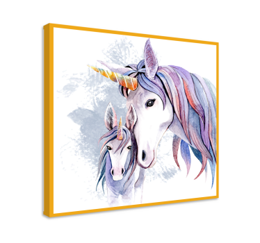 Mama și fiica unicorn pânză de artă de perete - TenStickers