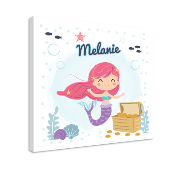 Bebe de sirena con nombre wall pictures for nursery - TenStickers