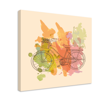 Bicicleta vintage cu flori printuri de perete vintage - TenStickers