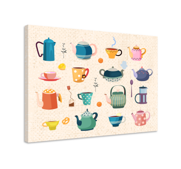 Ceai de bucatarie vintage printuri de perete vintage - TenStickers