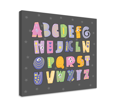 Alfabet colorat literă pânză artă de perete - TenStickers